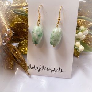 39. Green Spotted Jasper Earrings
